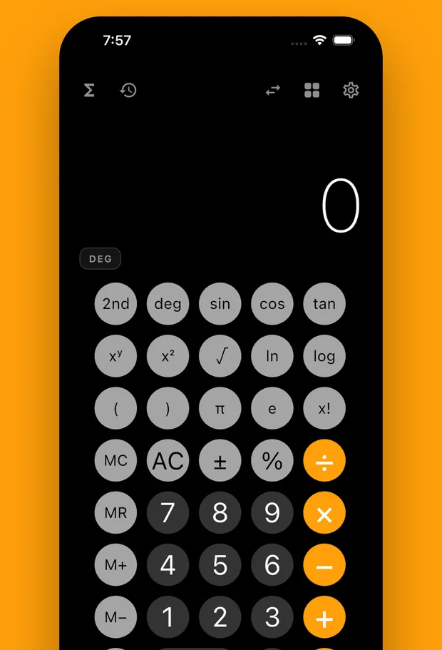 Scientific mode in Prism Calculator